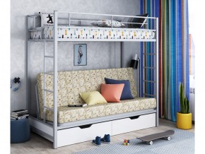 Двухъярусная кровать с диваном Мадлен ЯЯ Серый-пифагор в Миассе - miass.magazinmebel.ru | фото