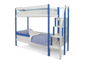 Двухъярусная кровать Svogen с бортиком синий-белый в Миассе - miass.magazinmebel.ru | фото