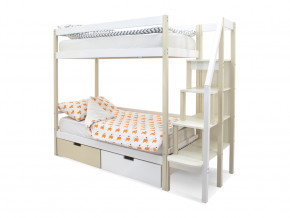 Двухъярусная кровать Svogen с ящиками бежево-белый в Миассе - miass.magazinmebel.ru | фото - изображение 1