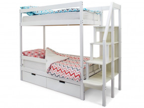 Двухъярусная кровать Svogen с ящиками и бортиком белый в Миассе - miass.magazinmebel.ru | фото - изображение 1