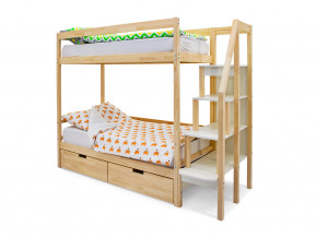 Двухъярусная кровать Svogen с ящиками натура без покрытия в Миассе - miass.magazinmebel.ru | фото