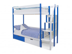 Двухъярусная кровать Svogen с ящиками сине-белый в Миассе - miass.magazinmebel.ru | фото