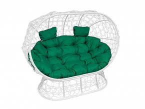 Кокон Лежебока на подставке с ротангом зелёная подушка в Миассе - miass.magazinmebel.ru | фото