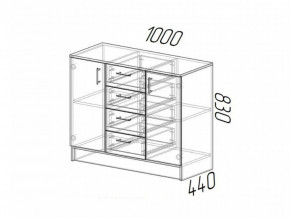 Комод К1000-2Д ЛДСП ясень шимо в Миассе - miass.magazinmebel.ru | фото - изображение 2