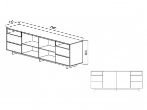 Комодино Moderno-2200 Ф6 в Миассе - miass.magazinmebel.ru | фото - изображение 4