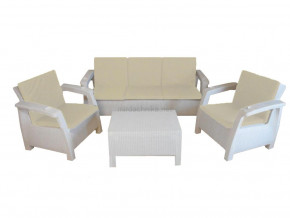Комплект уличной мебели Yalta Premium Terrace Triple Set белый в Миассе - miass.magazinmebel.ru | фото