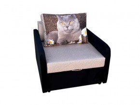 Кресло кровать Канзасик с подлокотниками кот с ромашками-2 в Миассе - miass.magazinmebel.ru | фото