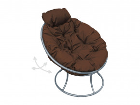 Кресло Папасан мини пружинка без ротанга коричневая подушка в Миассе - miass.magazinmebel.ru | фото - изображение 1