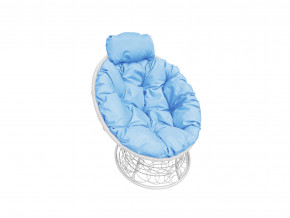 Кресло Папасан мини с ротангом голубая подушка в Миассе - miass.magazinmebel.ru | фото