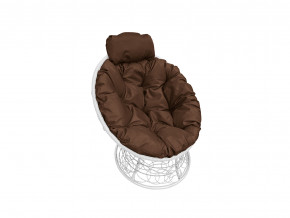 Кресло Папасан мини с ротангом коричневая подушка в Миассе - miass.magazinmebel.ru | фото