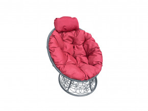 Кресло Папасан мини с ротангом красная подушка в Миассе - miass.magazinmebel.ru | фото