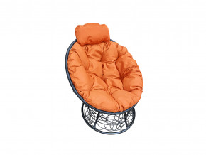 Кресло Папасан мини с ротангом оранжевая подушка в Миассе - miass.magazinmebel.ru | фото