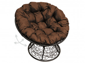 Кресло Папасан пружинка с ротангом коричневая подушка в Миассе - miass.magazinmebel.ru | фото