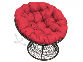 Кресло Папасан пружинка с ротангом красная подушка в Миассе - miass.magazinmebel.ru | фото