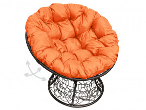 Кресло Папасан пружинка с ротангом оранжевая подушка в Миассе - miass.magazinmebel.ru | фото