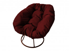 Кресло Пончик без ротанга бордовая подушка в Миассе - miass.magazinmebel.ru | фото