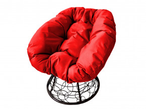 Кресло Пончик с ротангом красная подушка в Миассе - miass.magazinmebel.ru | фото