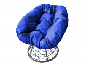 Кресло Пончик с ротангом синяя подушка в Миассе - miass.magazinmebel.ru | фото