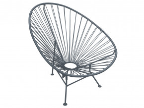 Кресло Ракушка с ротангом серый в Миассе - miass.magazinmebel.ru | фото