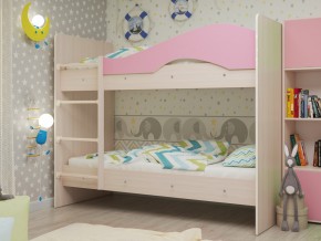 Кровать 2-х ярусная Мая на латофлексах розовая в Миассе - miass.magazinmebel.ru | фото - изображение 1