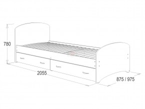 Кровать-6 одинарная с 2-мя ящиками 800*2000 ясень анкор в Миассе - miass.magazinmebel.ru | фото - изображение 2