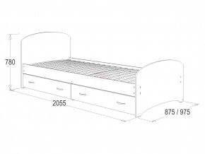 Кровать-6 одинарная с 2-мя ящиками 800*2000 млечный дуб в Миассе - miass.magazinmebel.ru | фото - изображение 2