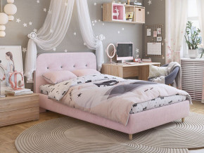 Кровать 900 Лео велюр нежно-розовый в Миассе - miass.magazinmebel.ru | фото - изображение 4