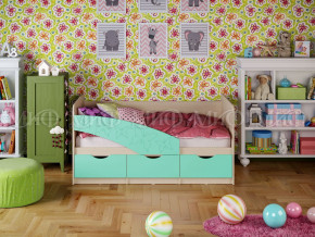 Кровать Бабочки 1600 Бирюза матовая в Миассе - miass.magazinmebel.ru | фото