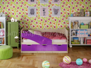 Кровать Бабочки 1600 Фиолетовый металлик в Миассе - miass.magazinmebel.ru | фото