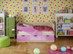 Кровать Бабочки 1600 Сиреневый металлик в Миассе - miass.magazinmebel.ru | фото