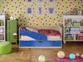 Кровать Бабочки 1800 Синий металлик в Миассе - miass.magazinmebel.ru | фото