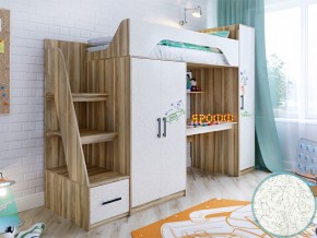 Кровать чердак Тея с пеналом с фасадом для рисования феритейл в Миассе - miass.magazinmebel.ru | фото