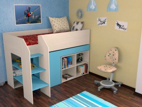 Кровать чердак Теремок 2 Голубой в Миассе - miass.magazinmebel.ru | фото