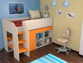 Кровать чердак Теремок 2 Оранжевый в Миассе - miass.magazinmebel.ru | фото