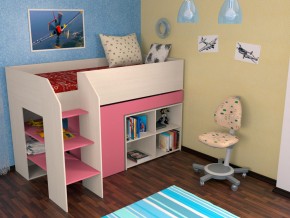 Кровать чердак Теремок 2 Розовый в Миассе - miass.magazinmebel.ru | фото