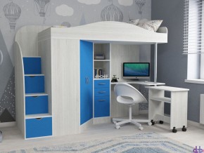 Кровать чердак Юниор 4 винтерберг-голубой в Миассе - miass.magazinmebel.ru | фото