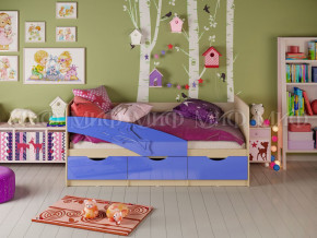 Кровать Дельфин 1600 Синий металлик в Миассе - miass.magazinmebel.ru | фото - изображение 1