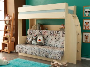 Кровать-диван двухярусная Омега 17 млечный дуб в Миассе - miass.magazinmebel.ru | фото