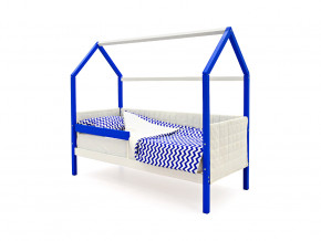 Кровать-домик мягкий Svogen с бортиком сине-белый в Миассе - miass.magazinmebel.ru | фото