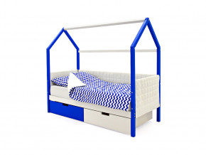 Кровать-домик мягкий Svogen с ящиками сине-белый в Миассе - miass.magazinmebel.ru | фото