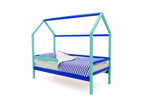 Кровать-домик Svogen с бортиком мятно-синий в Миассе - miass.magazinmebel.ru | фото