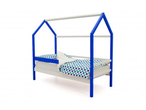 Кровать-домик Svogen с бортиком сине-белый в Миассе - miass.magazinmebel.ru | фото - изображение 1
