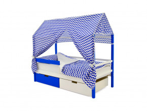 Кровать-домик Svogen с ящиками и бортиком сине-белый в Миассе - miass.magazinmebel.ru | фото - изображение 4