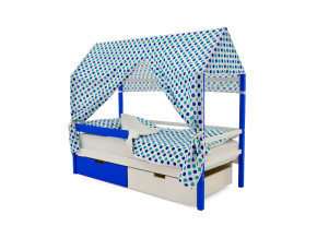 Кровать-домик Svogen с ящиками и бортиком сине-белый в Миассе - miass.magazinmebel.ru | фото - изображение 5
