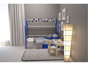 Кровать-домик Svogen с ящиками и бортиком сине-белый в Миассе - miass.magazinmebel.ru | фото - изображение 6