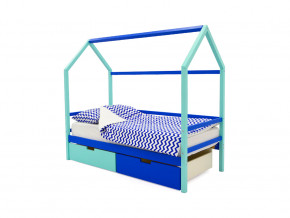 Кровать-домик Svogen с ящиками мятно-синий в Миассе - miass.magazinmebel.ru | фото