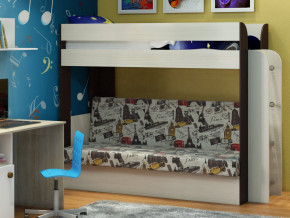 Кровать двухъярусная Карамель 75 венге ткань биг бен в Миассе - miass.magazinmebel.ru | фото - изображение 1
