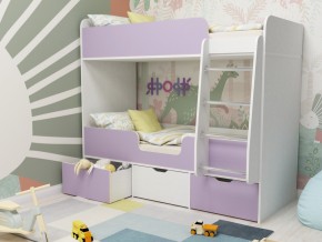 Кровать двухъярусная Малыш двойняшка белый-ирис в Миассе - miass.magazinmebel.ru | фото - изображение 1