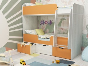 Кровать двухъярусная Малыш двойняшка винтерберг-оранжевый в Миассе - miass.magazinmebel.ru | фото