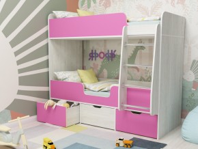 Кровать двухъярусная Малыш двойняшка винтерберг-розовый в Миассе - miass.magazinmebel.ru | фото